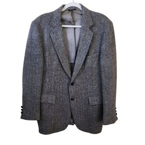 Jack Robbins 60s Vintage Classic Herringbone Tweed Sport Coat Size 43L
